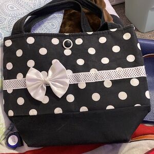 Black with white polka dotted purse!